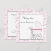 Roze Baby Carriage Diva Leopard Baby Girl Shower Kaart (Voorkant / Achterkant)
