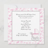 Roze Baby Carriage Diva Leopard Baby Girl Shower Kaart (Achterkant)