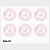 Roze Baby Carriage & Winter Sneeuwvlok Ronde Sticker (Vel)