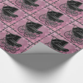 Roze Baby Carriage Wrapping Paper Cadeaupapier (Hoek)