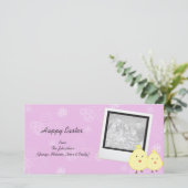 Roze Baby Chick Paasfotokaarten Feestdagenkaart (Staand voorkant)