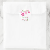 Roze Baby Clothesline Dank u wel sticker (Tas)