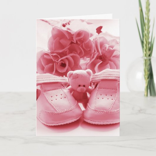 Roze Baby Dank u kaart (Voorkant)