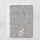 Roze Baby Deer Chevron & Burlap Baby shower nodigt Kaart (Achterkant)