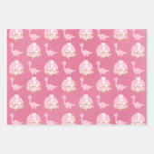Roze Baby Dinos Inpakpapier Vel (Voorkant 2)