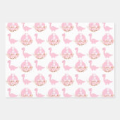 Roze Baby Dinos Inpakpapier Vel (Voorkant)