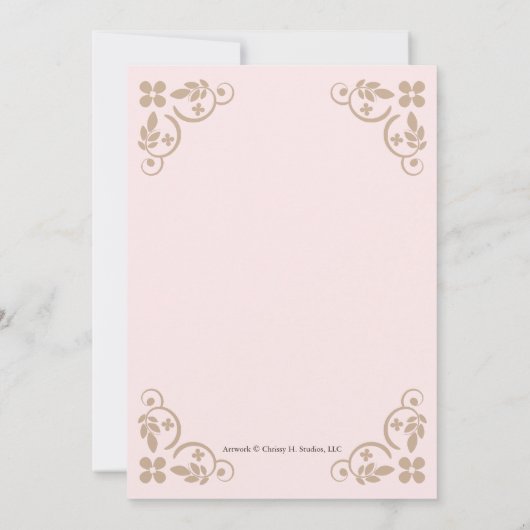 Roze Baby Doll Lingerie Shower Party-uitnodigingen Kaart (Achterkant)