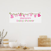 Roze Baby dop Baby shower banner Poster (Keuken)
