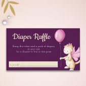 Roze Baby draak met ballonvaarder Raffle Informatiekaartje