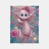 Roze Baby Dragon Fleece Deken (Voorkant)