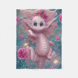 Roze Baby Dragon Fleece Deken