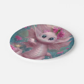 Roze Baby Dragon Papieren Bordje (Gekanteld)