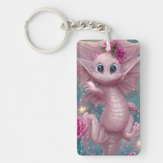 Roze Baby Dragon Sleutelhanger (Voorkant)