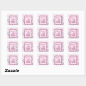 roze baby ducky vierkante sticker (Vel)