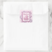 roze baby ducky vierkante sticker (Tas)
