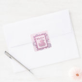 roze baby ducky vierkante sticker (Envelop)