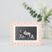 Roze Baby Eerste kerst Foto vakantie briefkaart (Staand voorkant)