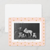 Roze Baby Eerste kerst Foto vakantie briefkaart (Voorkant / Achterkant)