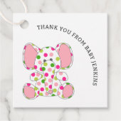 Roze Baby Elephant Bedankjes Labels (Voorkant)