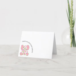 Roze Baby Elephant Bedankkaart