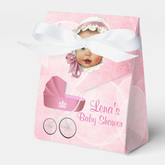  roze Baby en draagtentrommen Bedankdoosjes (Voorkant Zijde)