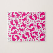 Roze Baby Feet Elephants Jigzaag Puzzle Daisy Legpuzzel (Horizontaal)