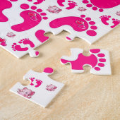 Roze Baby Feet Elephants Jigzaag Puzzle Daisy Legpuzzel (Zijkant)