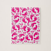 Roze Baby Feet Elephants Jigzaag Puzzle Daisy Legpuzzel (Verticaal)