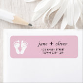 ROZE BABY FEET schattige voet prints Etiket (Insitu)