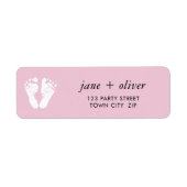 ROZE BABY FEET schattige voet prints Etiket (Voorkant)