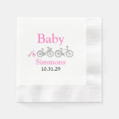 Roze Baby Fiets Servet (Voorkant)