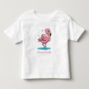 Roze Baby Flamingo in Water Kinder Shirts