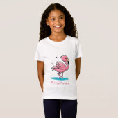 Roze Baby Flamingo in Water T-shirt (Voorkant volledig)