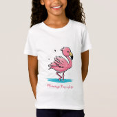 Roze Baby Flamingo in Water T-shirt (Voorkant)