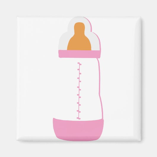 roze baby fles 1 magneet (Voorkant)