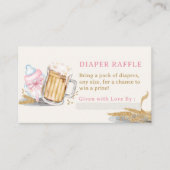 Roze Baby Fles Bier Luier Raffle Enclosure Kaart (Voorkant)