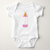 Roze baby fles romper (Voorkant)