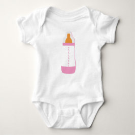 Roze baby fles romper