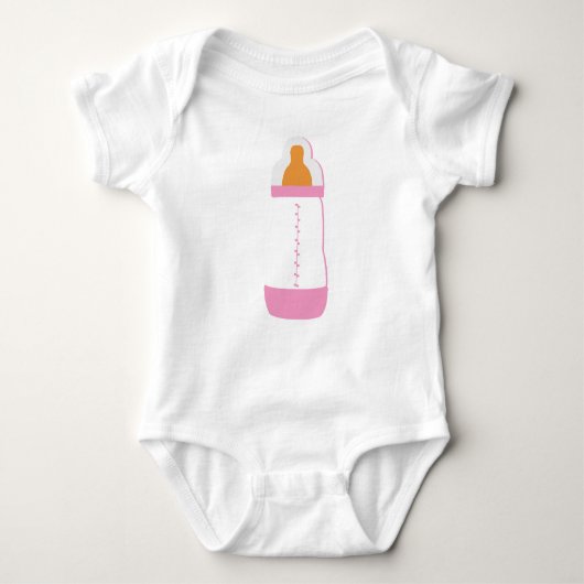 Roze baby fles romper (Voorkant)