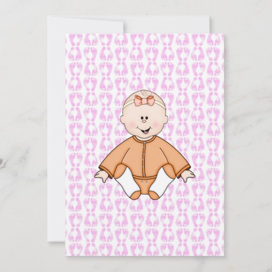 Roze Baby flesdouche Kaart (Achterkant)