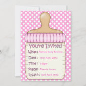 Roze Baby flesdouche Kaart (Voorkant)