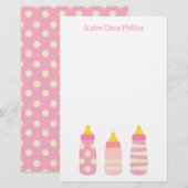 Roze Baby flesjes, aangepast bakkerij (Voorkant / Achterkant)