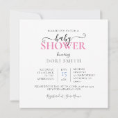 ROZE BABY FLESSEN CAKE, BABY SHOWER KAART (Achterkant)