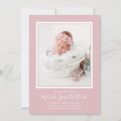 Roze Baby Foto geboorteaankondigingen (Voorkant)