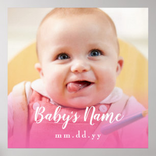 Roze Baby foto (tekst en foto aanpassen) Poster