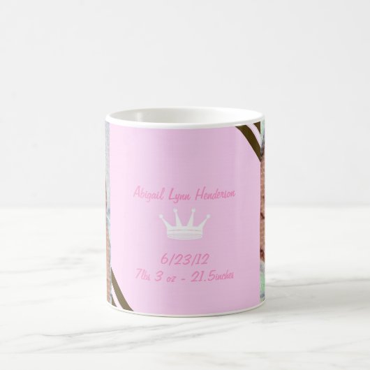 Roze Baby Fotocollage Mok (Center)