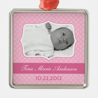 Roze Baby Fototoetsenbord Metalen Ornament