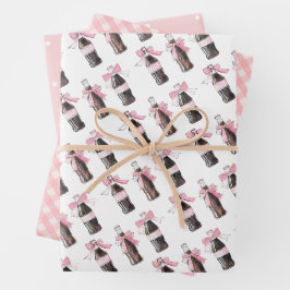 Roze Baby Frisdrank Klaar om te POP Inpakpapier Vel