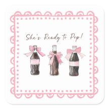 Roze Baby Frisdrank Klaar om te POP Sticker