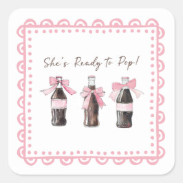 Roze Baby Frisdrank Klaar om te POP Sticker